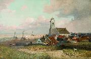Emil Neumann Blick auf Katwijk oil painting on canvas
